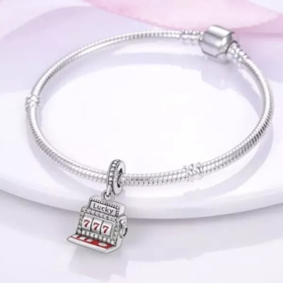 NWOT Lucky Casino Slot Machine Las Vegas Dangle Charm Sterling Silver 925 - Picture 5 of 16